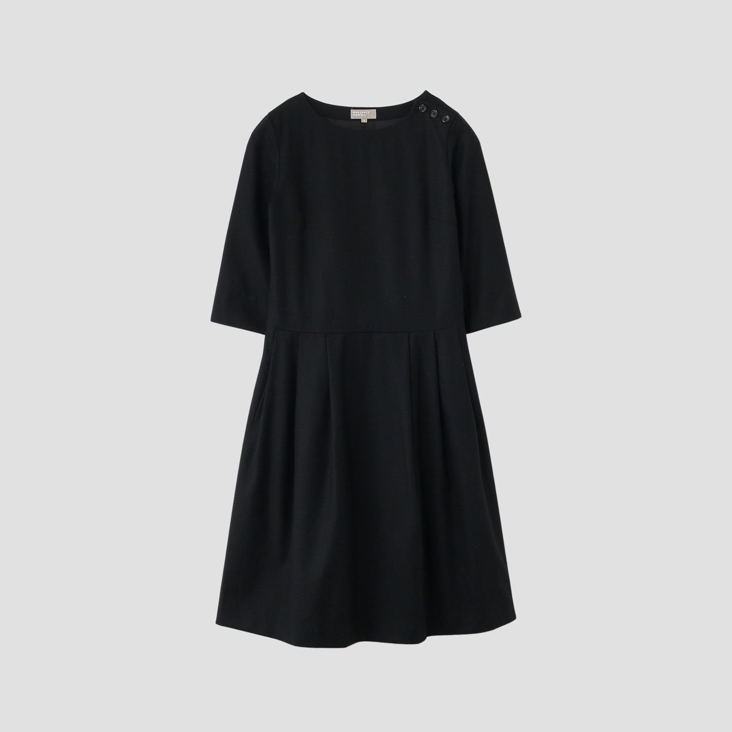 BLACK FLANNEL DRESS
