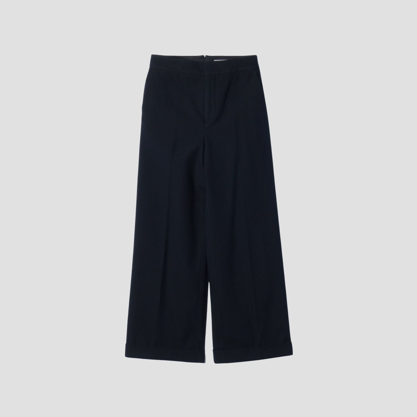 WASHED WOOL TWILL TROUSERS