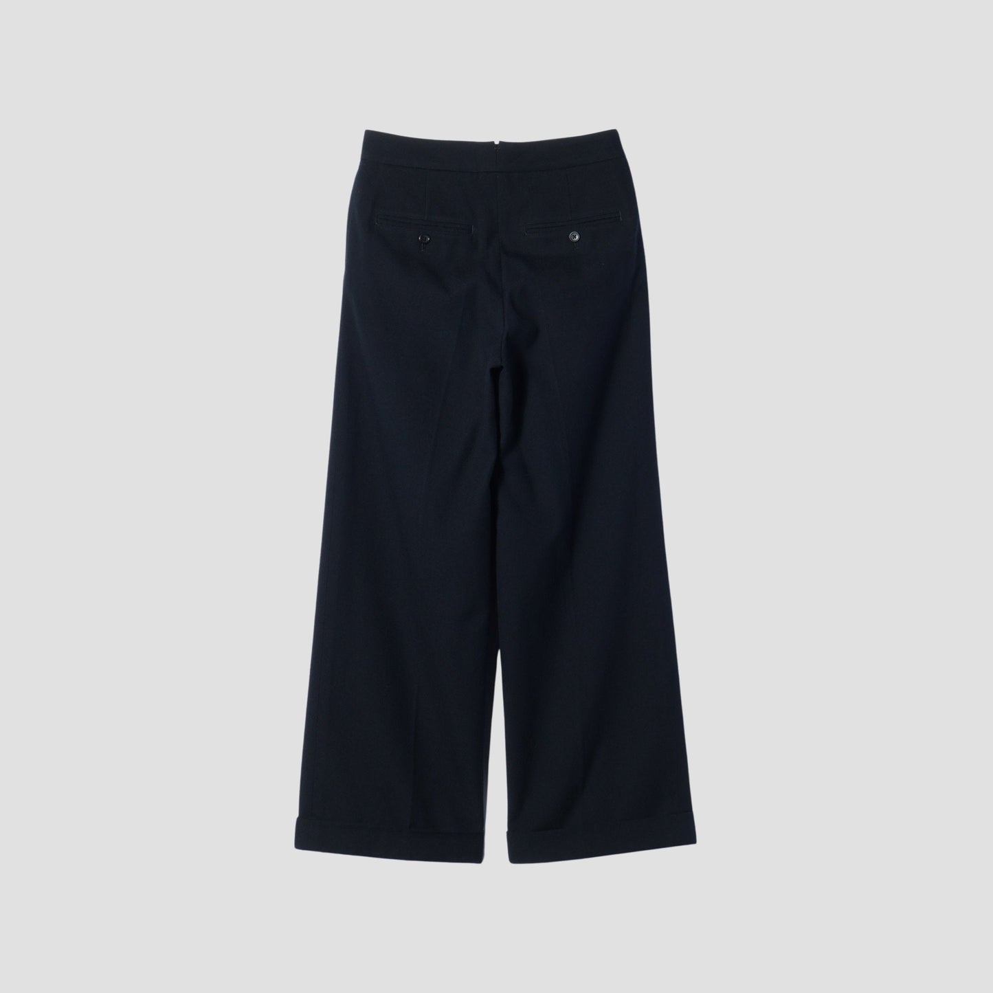 WASHED WOOL TWILL TROUSERS