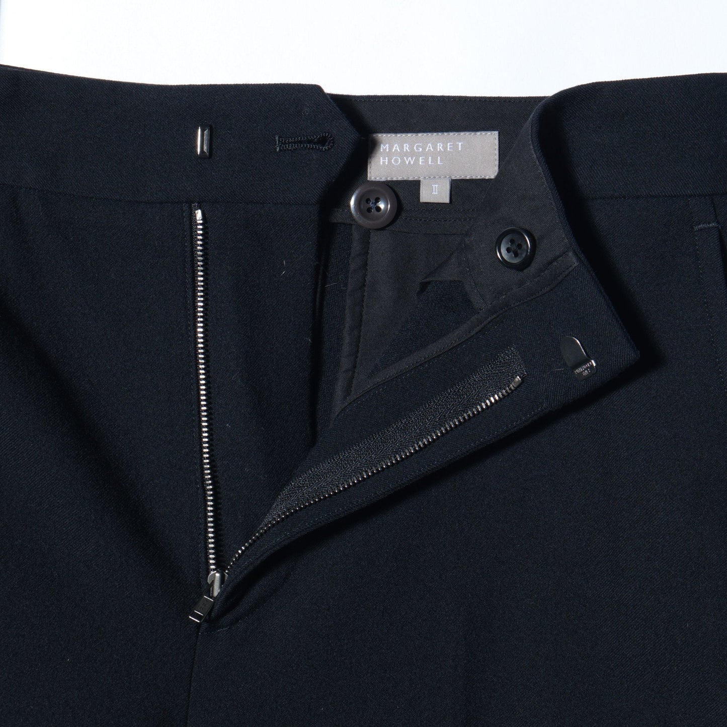 WASHED WOOL TWILL TROUSERS