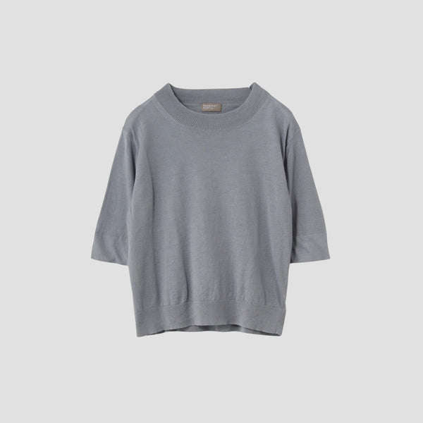 RAMIE COTTON DEEP RIB T SHIRT KNIT