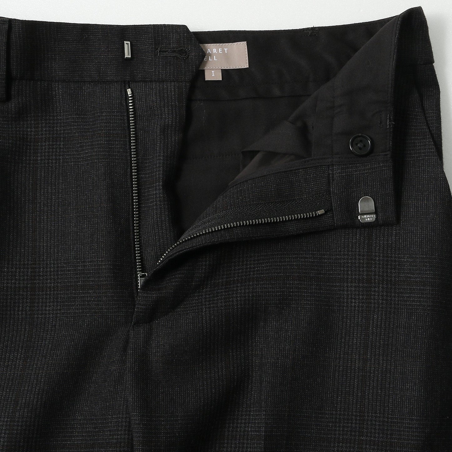 LARGE CHECK WOOL COTTON TROUSERS