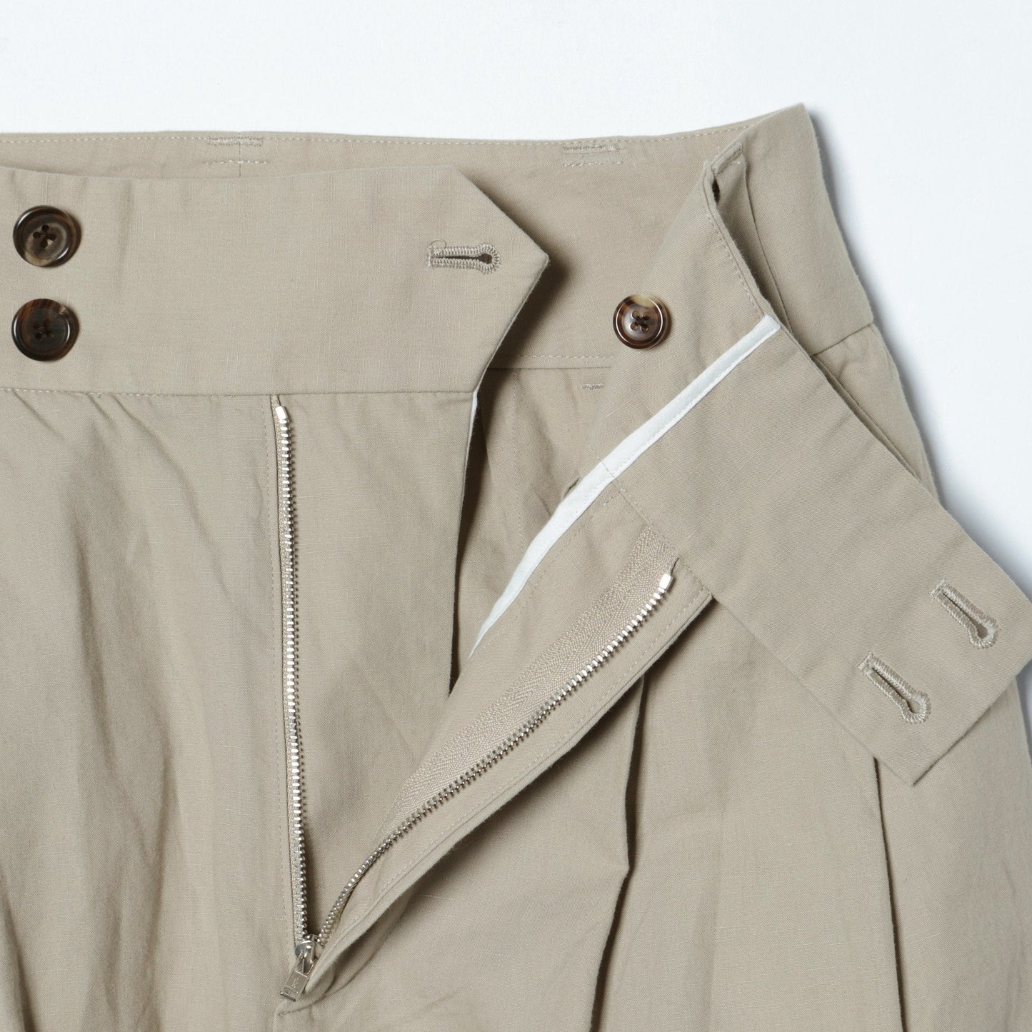 PLAIN WEAVE COTTON LINEN TROUSERS