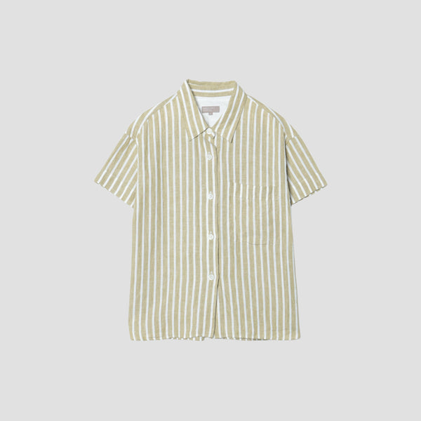 WIDE STRIPE LINEN SHIRT