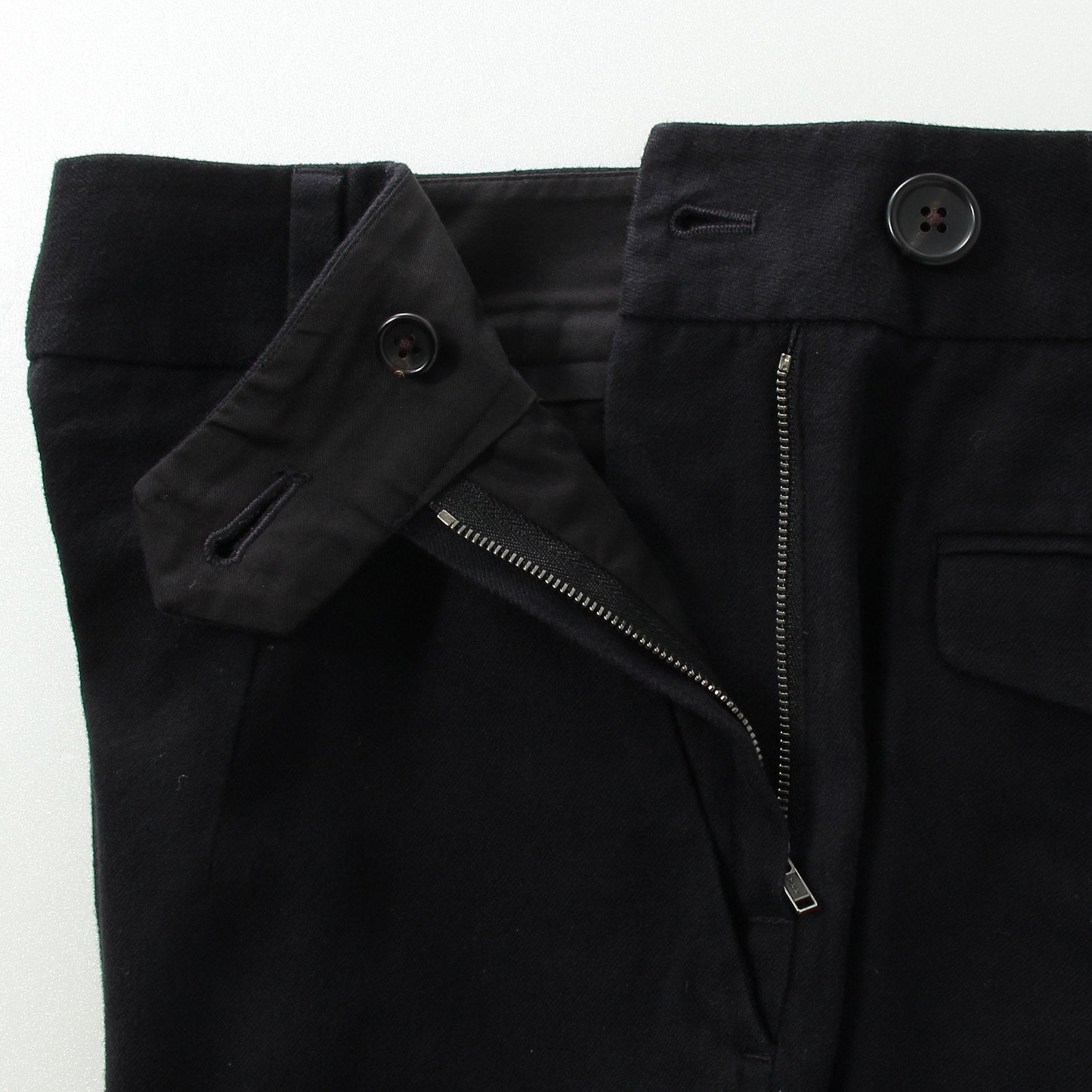 BRUSHED COTTON WOOL TROUSERS