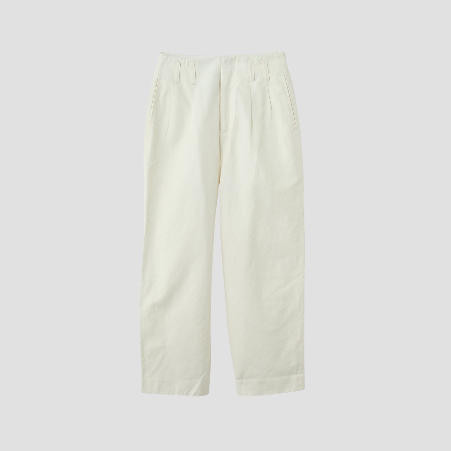 LINEN COTTON TWILL TROUSERS