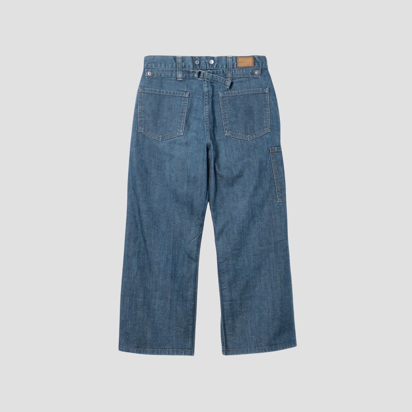 GREY CAST DENIM TROUSERS