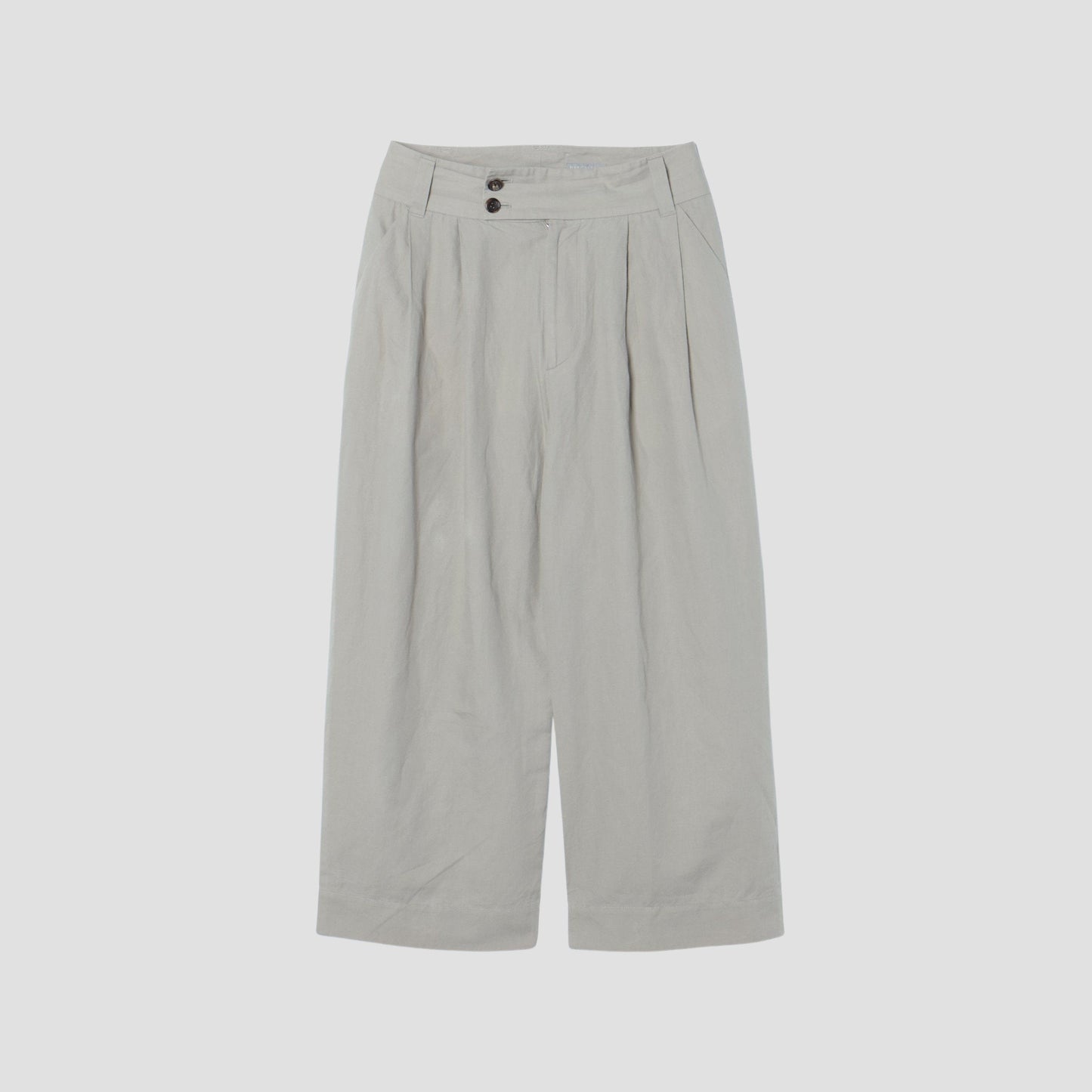 PLAIN WEAVE COTTON LINEN TROUSERS
