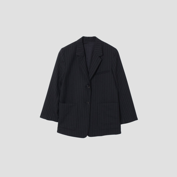 STRIPE WOOL PLAINWEAVE JACKET