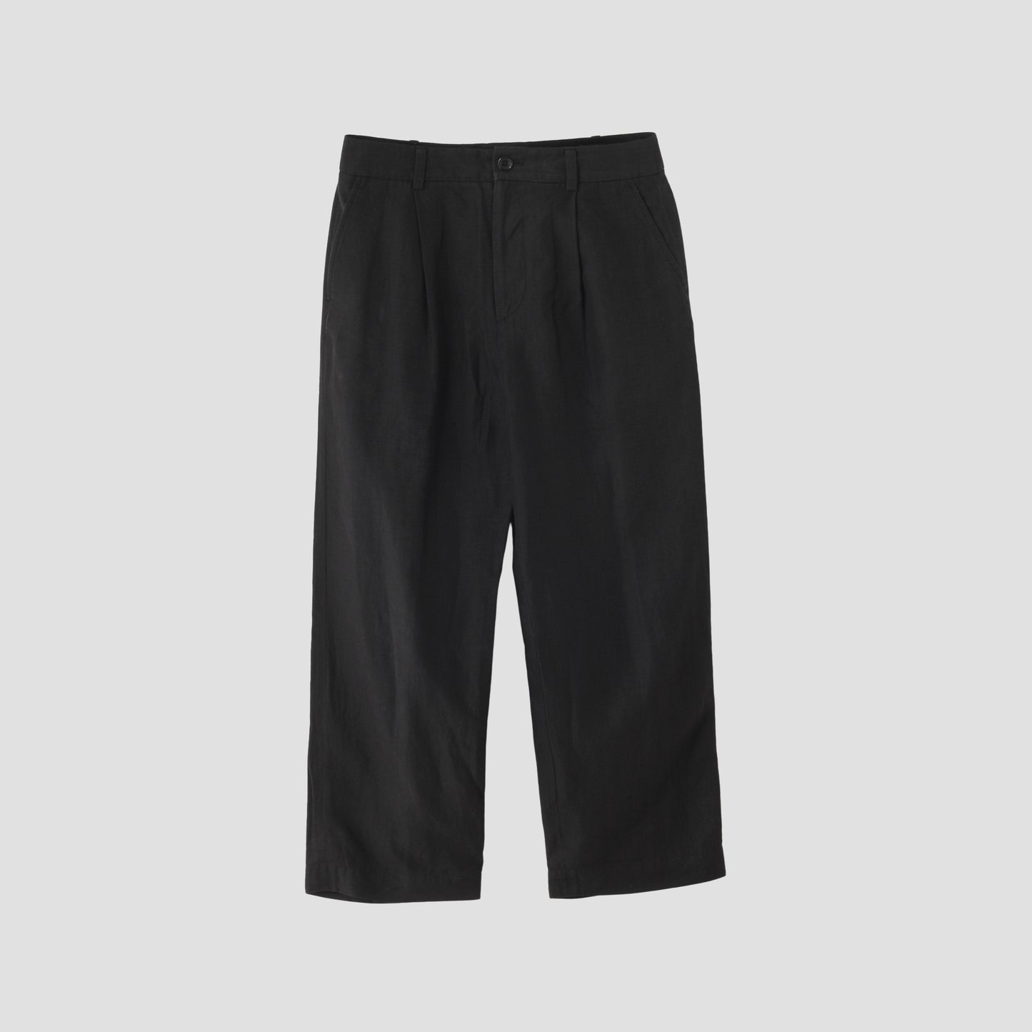 DENSE FINE LINEN POPLIN TROUSERS