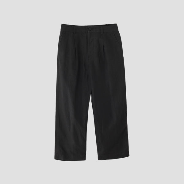 DENSE FINE LINEN POPLIN TROUSERS