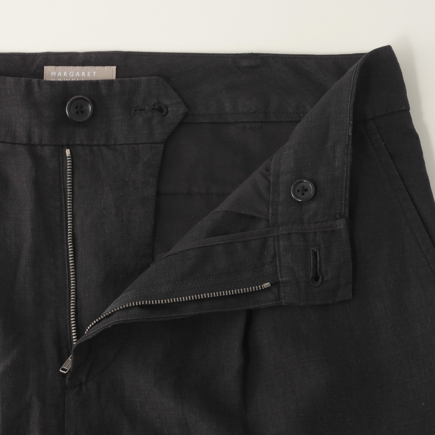 DENSE FINE LINEN POPLIN TROUSERS