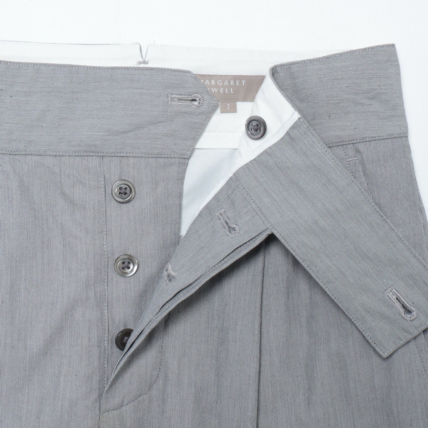 HAIRLINE STRIPE COTTON TROUSERS
