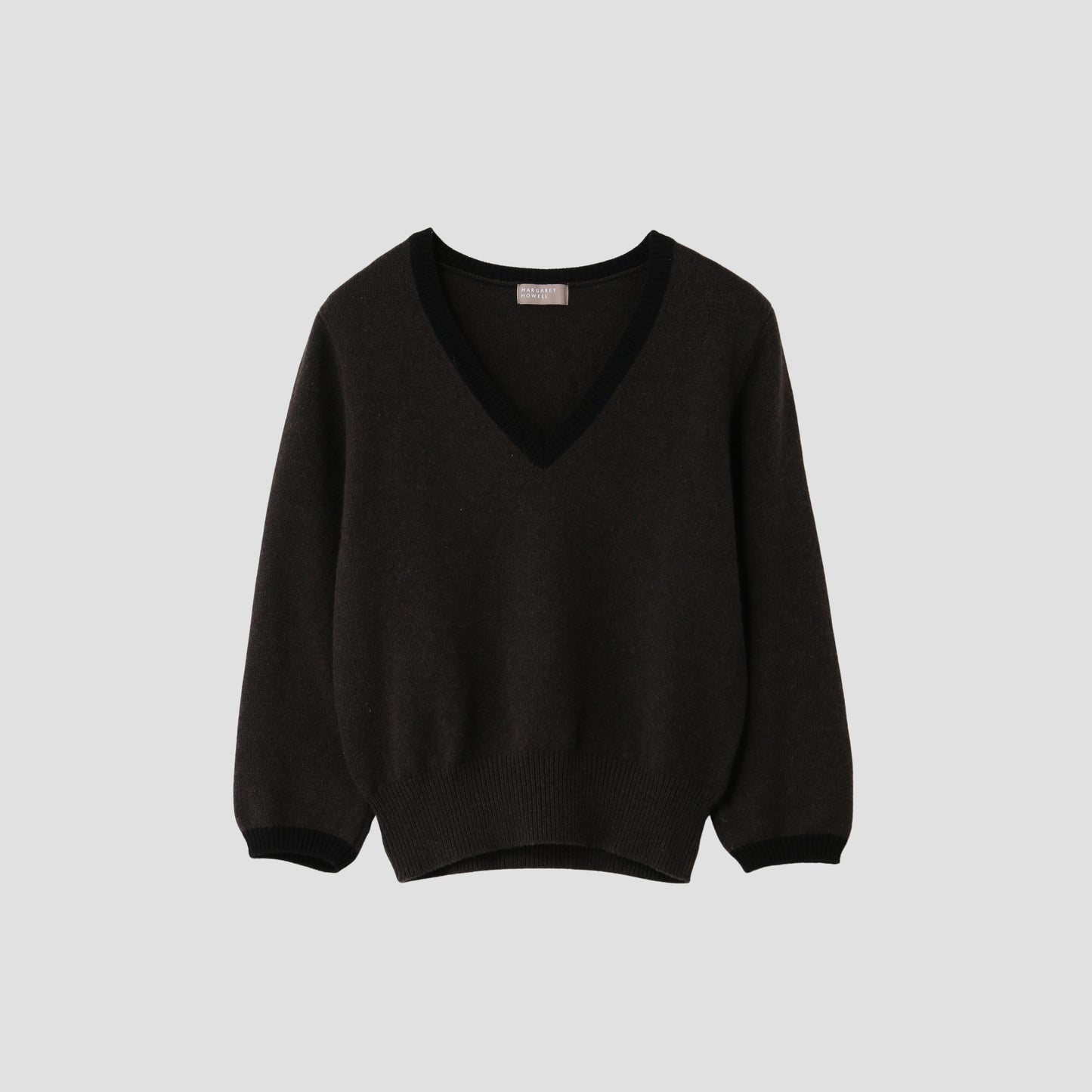 CONTRAST V NECK JUMPER KNIT