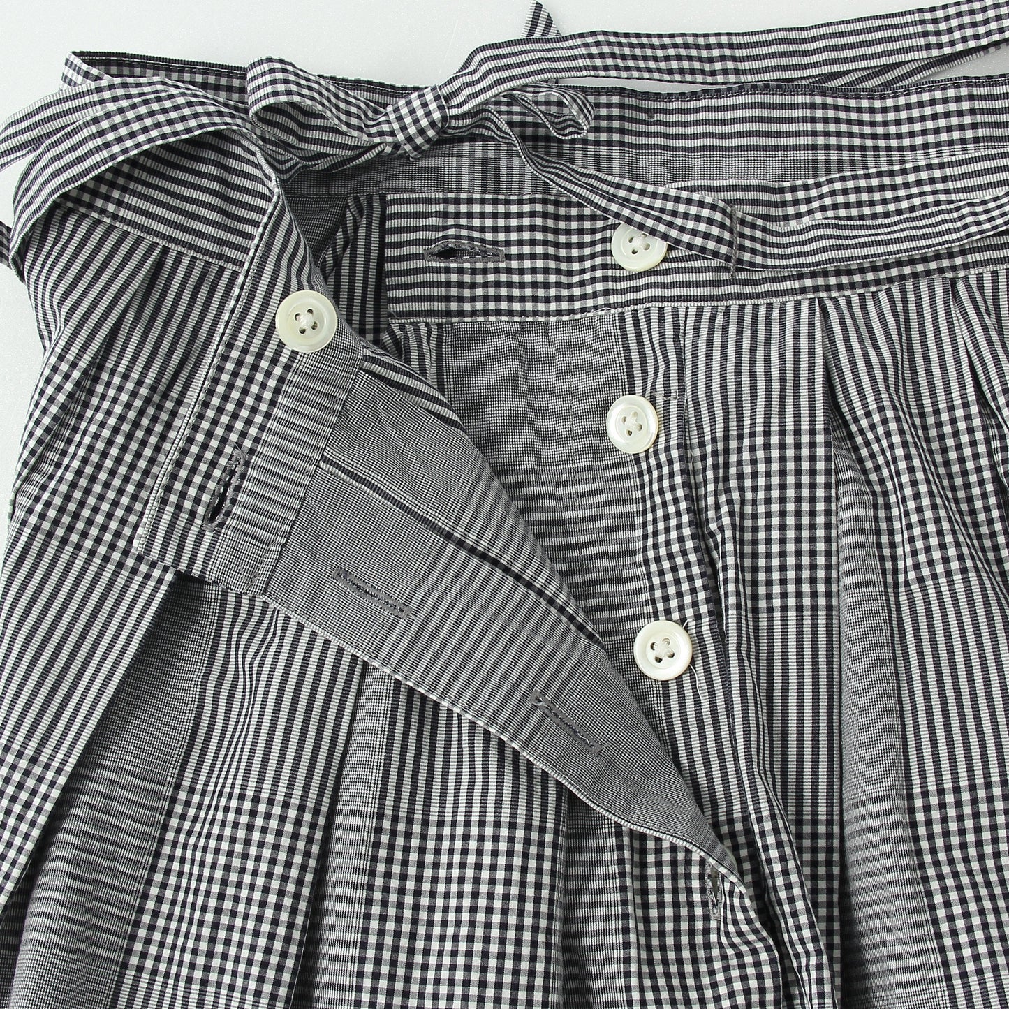 GINGHAM OVERCHECK COTTON SKIRT