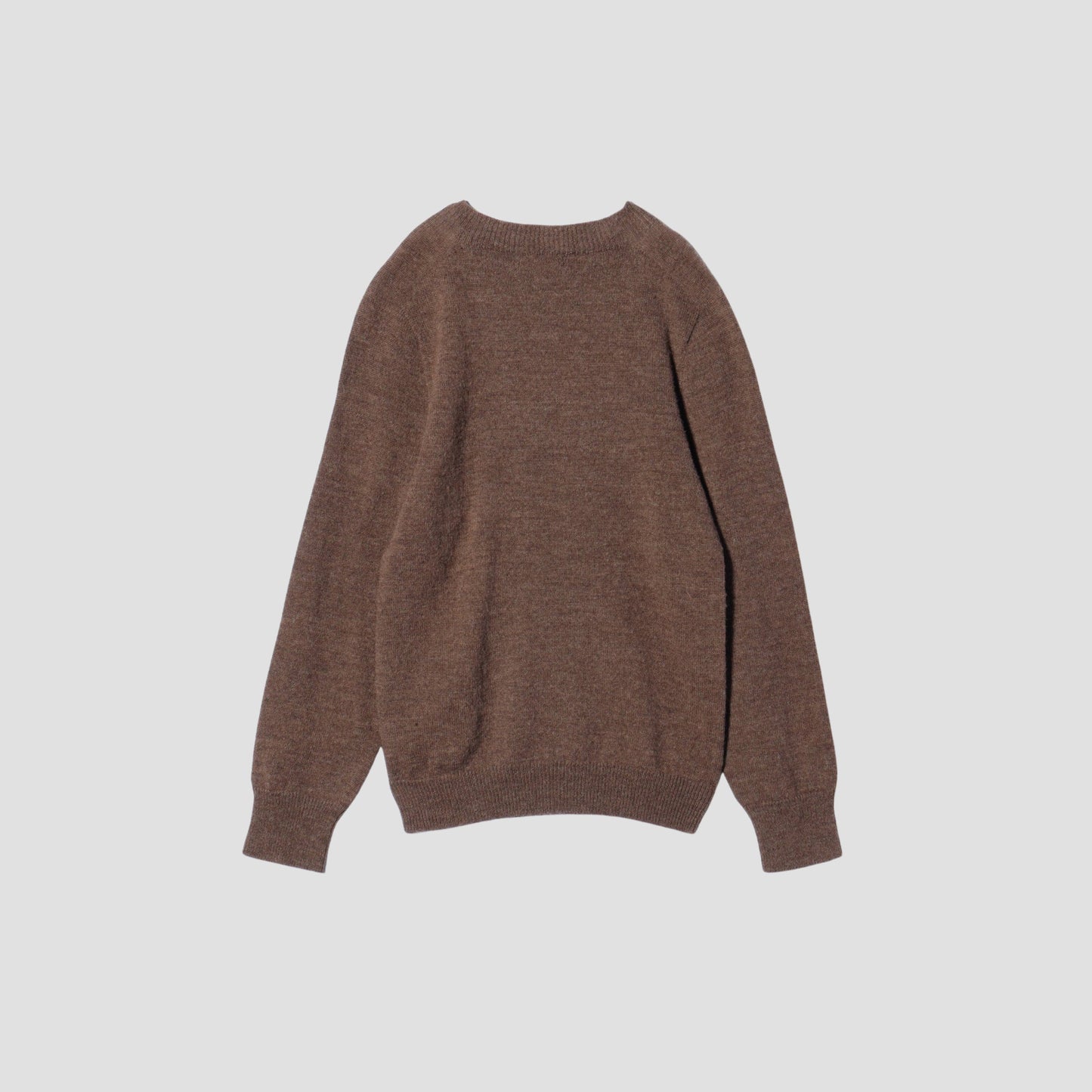 NATURAL SHETLAND DEEP CREW NECK KNIT