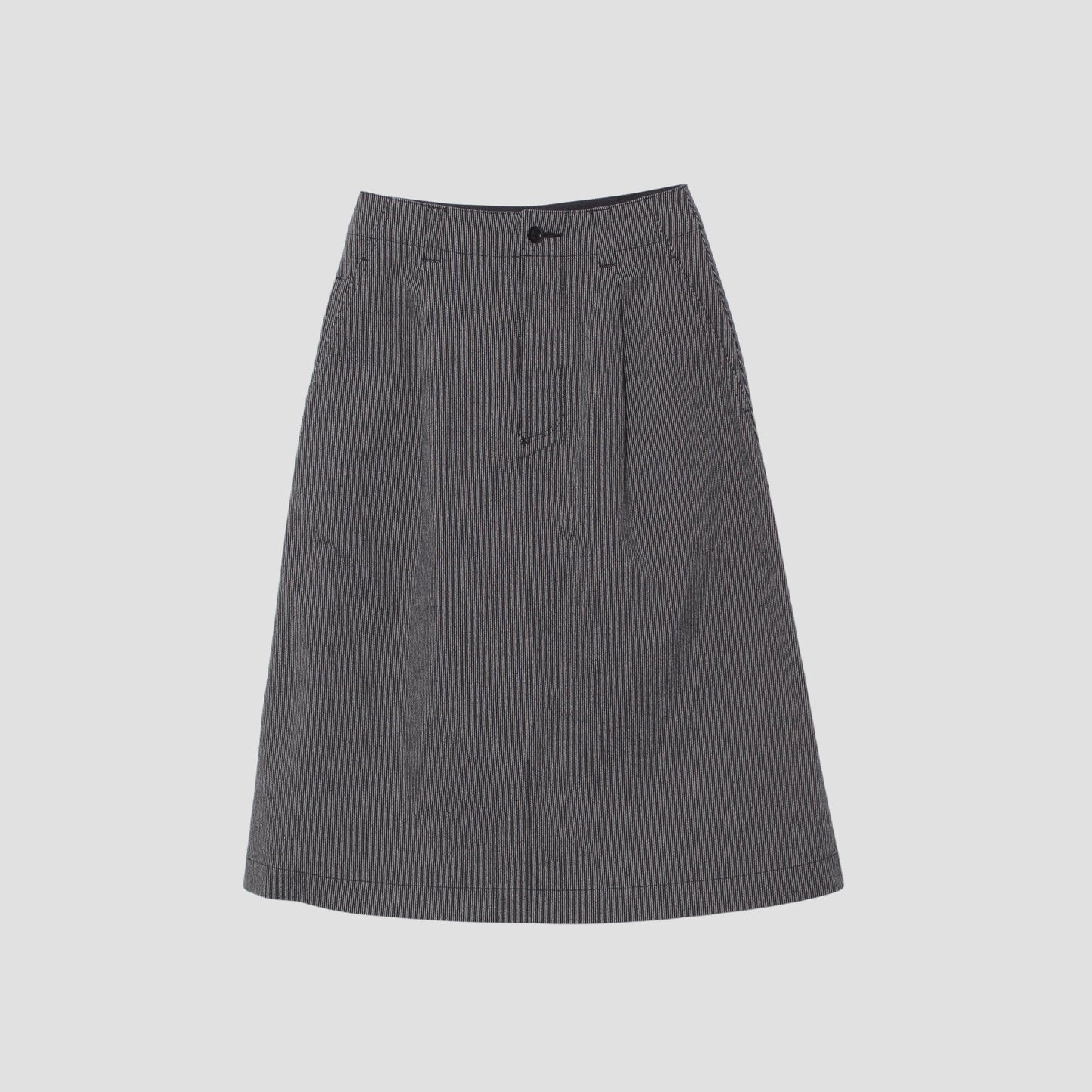 WORKWEAR STRIPE COTTON LINEN SKIRT
