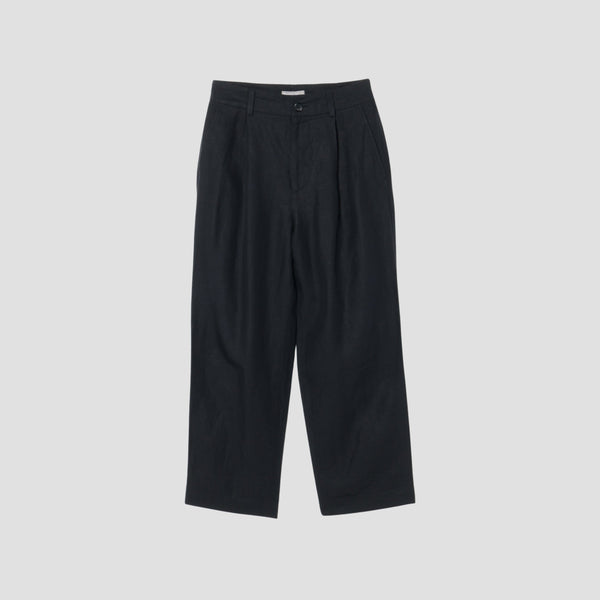 DENSE FINE LINEN POPLIN TROUSERS