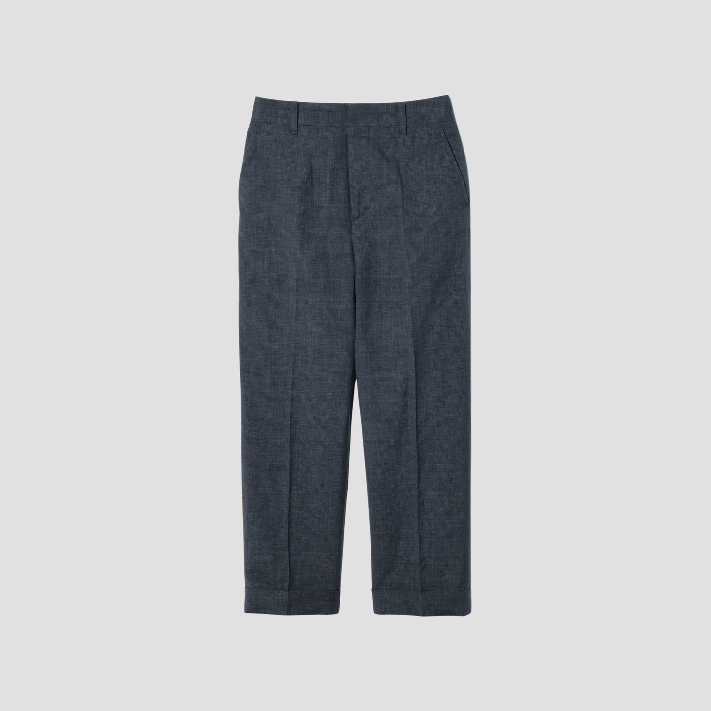 PRINCE OF WALES CHECK WOOL LINEN TROUSERS