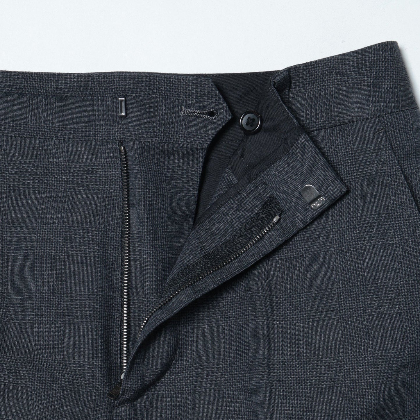 PRINCE OF WALES CHECK WOOL LINEN TROUSERS