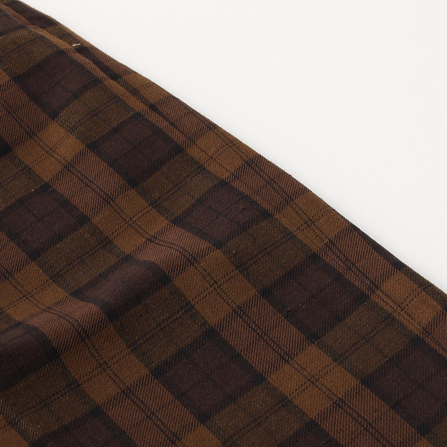CHECK WOOL LINEN BLEND TROUSERS