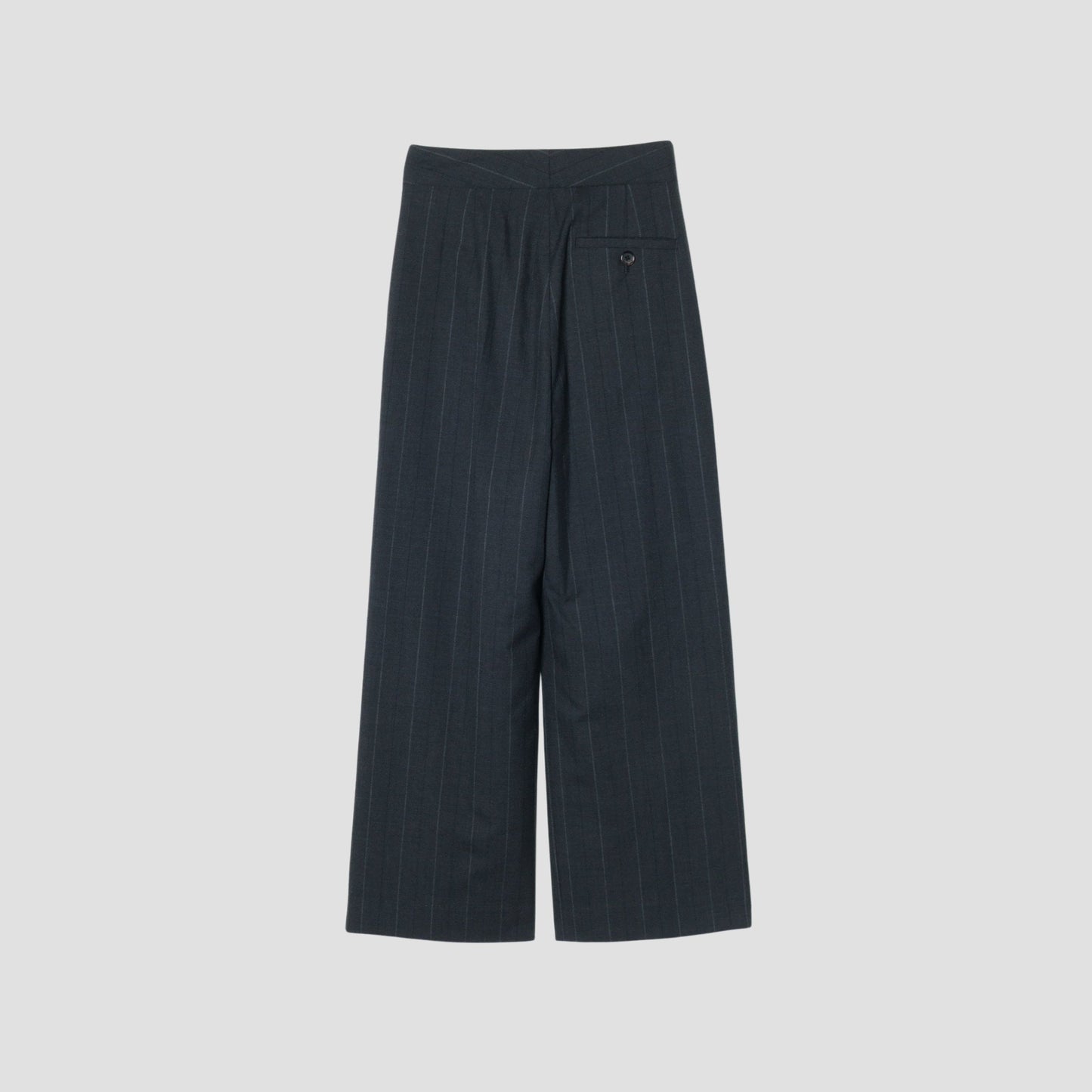 WIDE STRIPE FINE WOOL TROUSERS