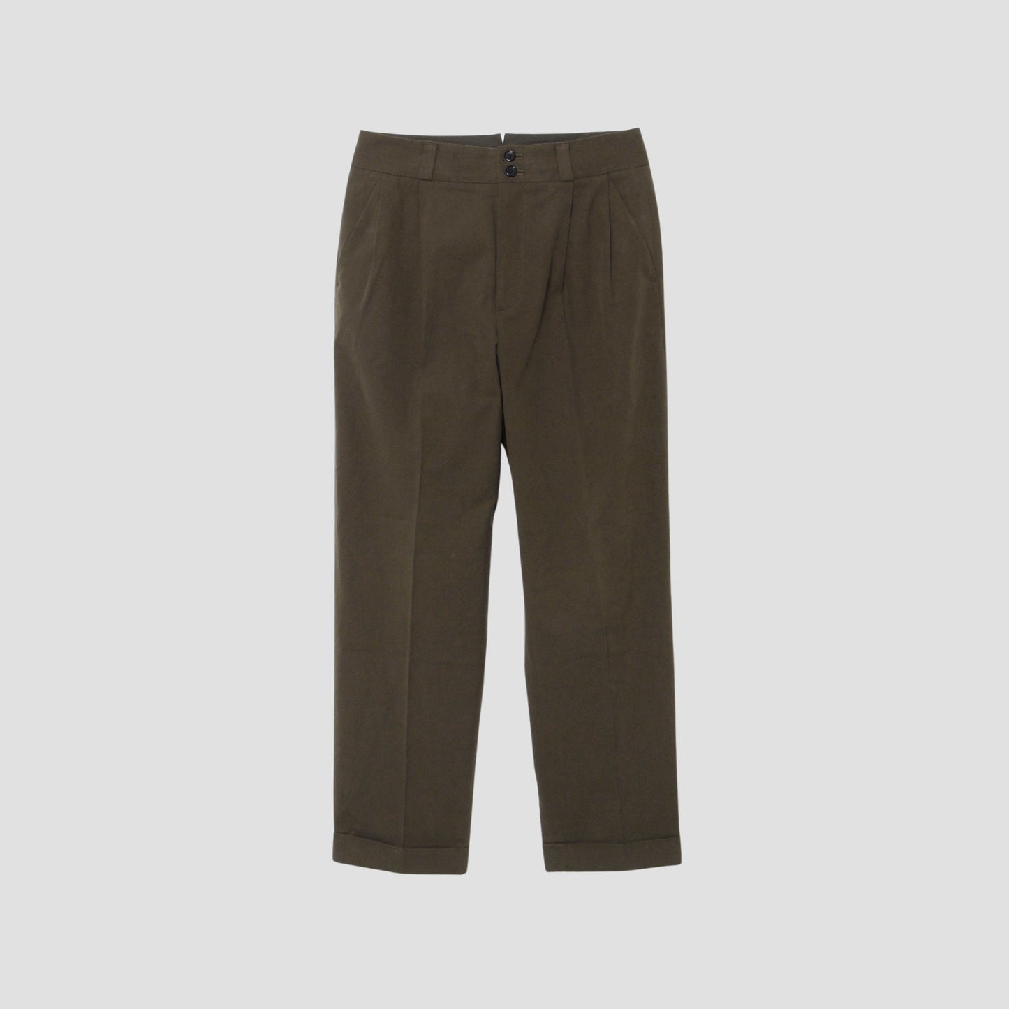 MATT COTTON TWILL TROUSERS