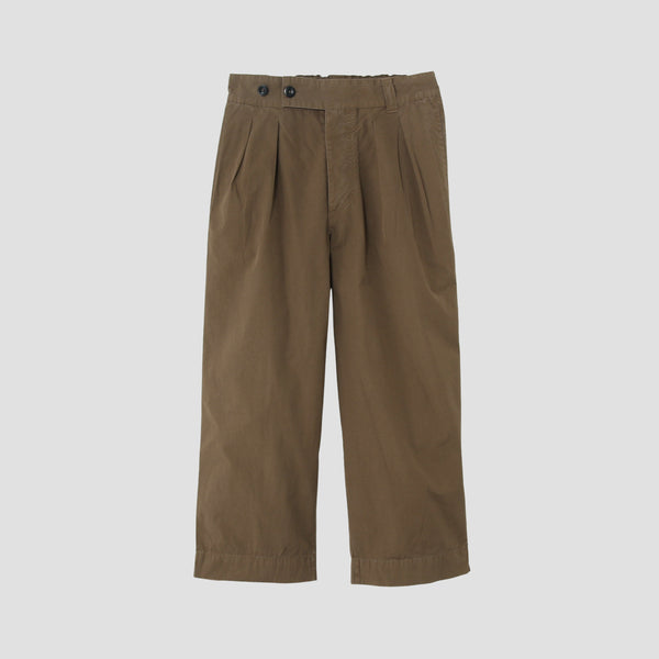 FINE COMPACT COTTON POPLIN TROUSERS