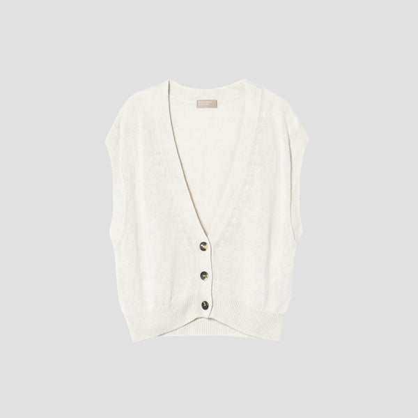 LINEN COTTON SILK WAISTCOAT KNIT
