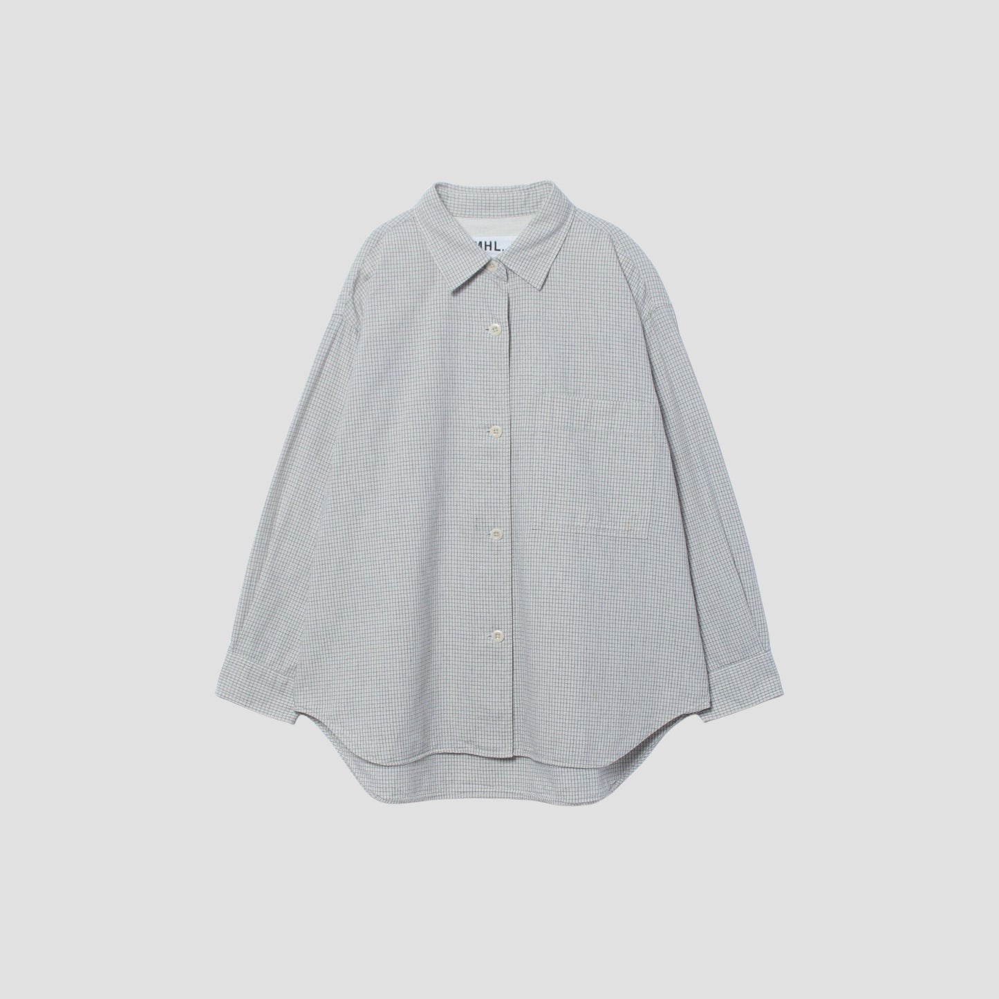 UNEVEN COTTON WOOL CHECK SHIRT