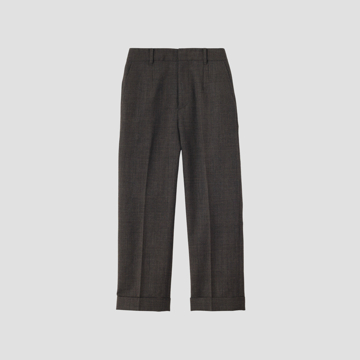 LARGE PRINCE OF WALES CHECK WOOL TROUSERS