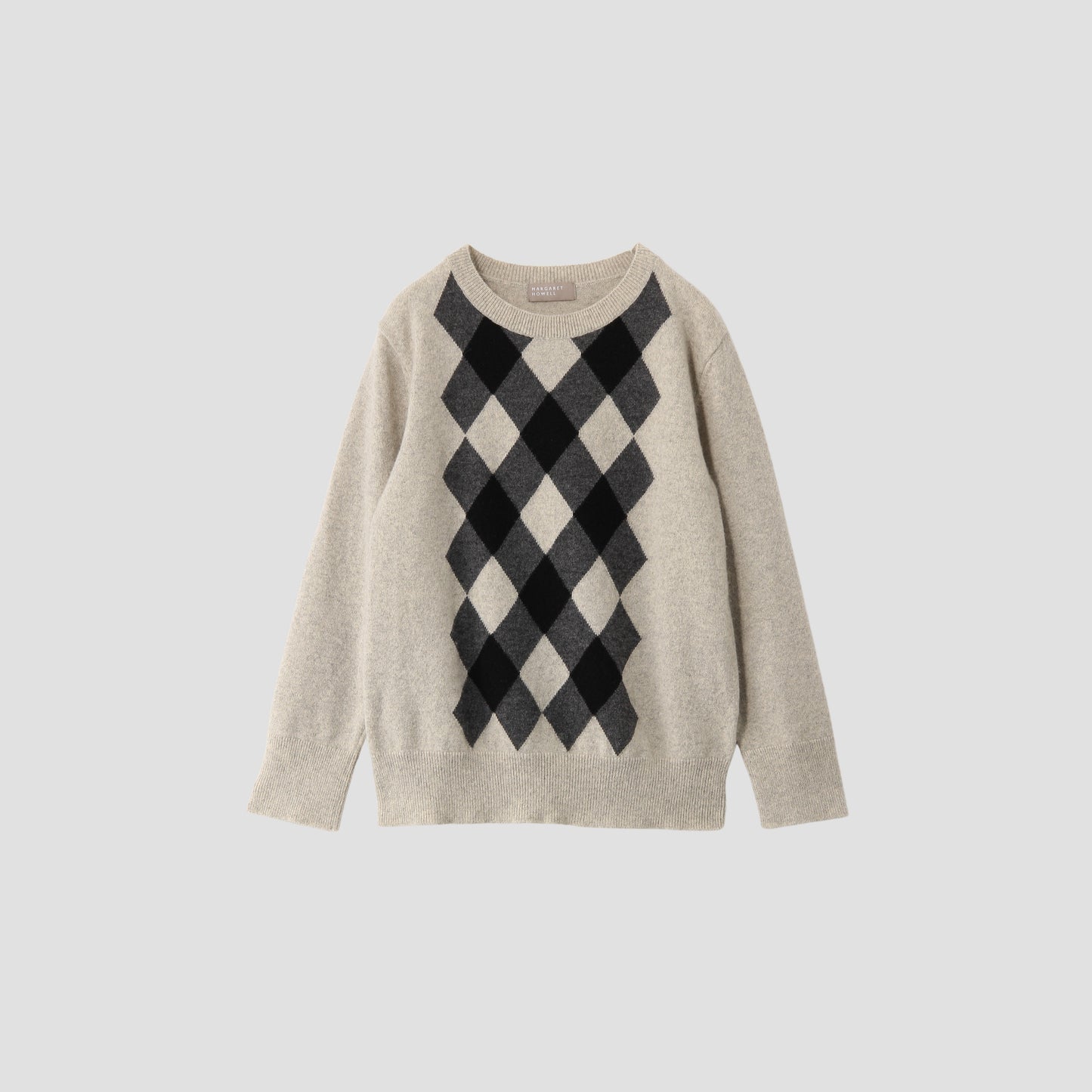 WOOL CASHMERE ARGYLE KNIT
