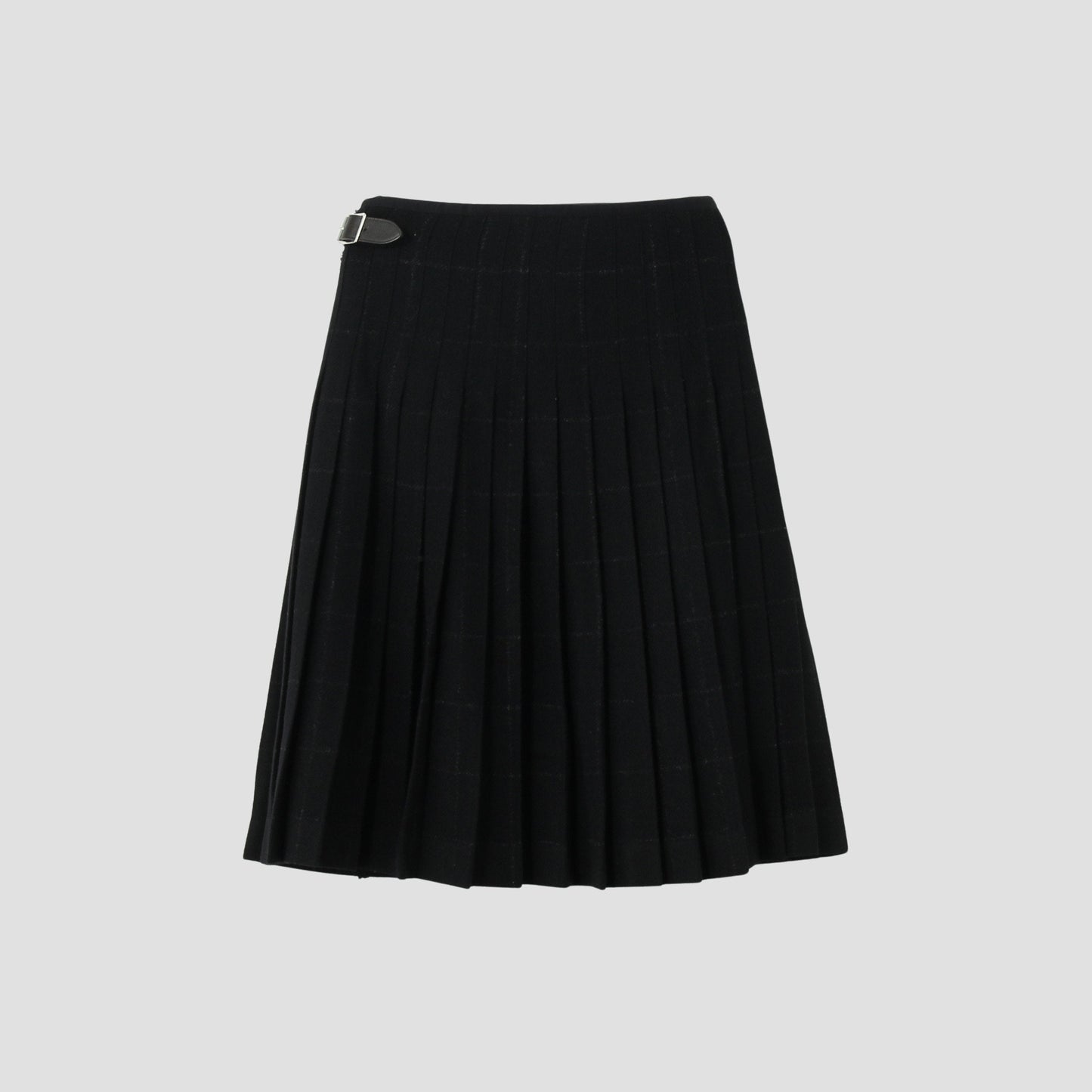 BLACK WINDOWPANE CHECK SKIRT