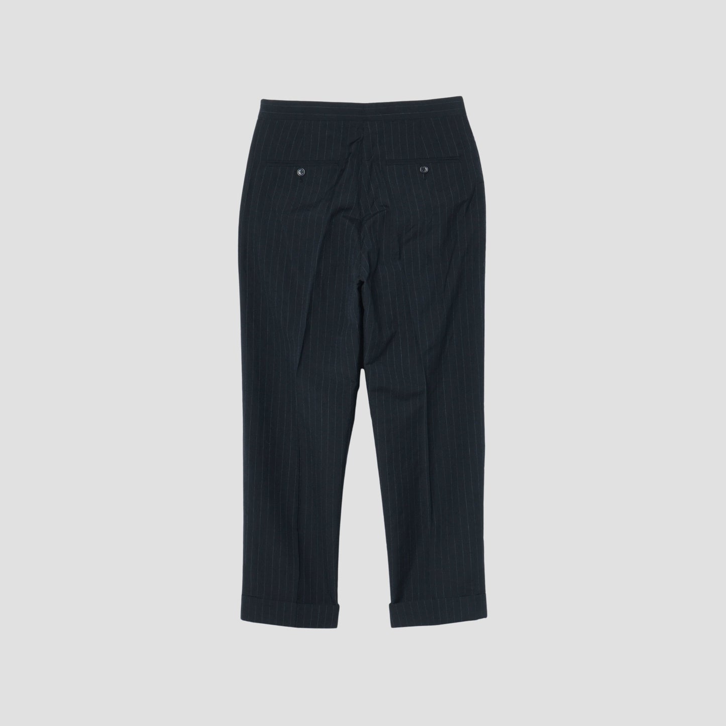 PINSTRIPE WOOL LINEN TROUSERS