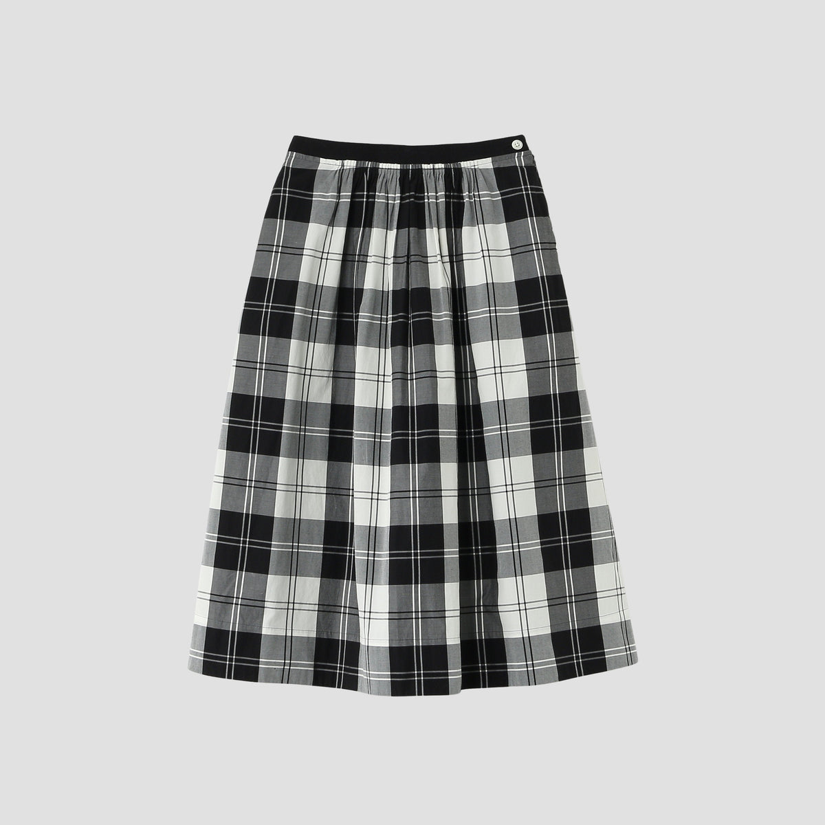 MONO CHECK SILK COTTON SKIRT
