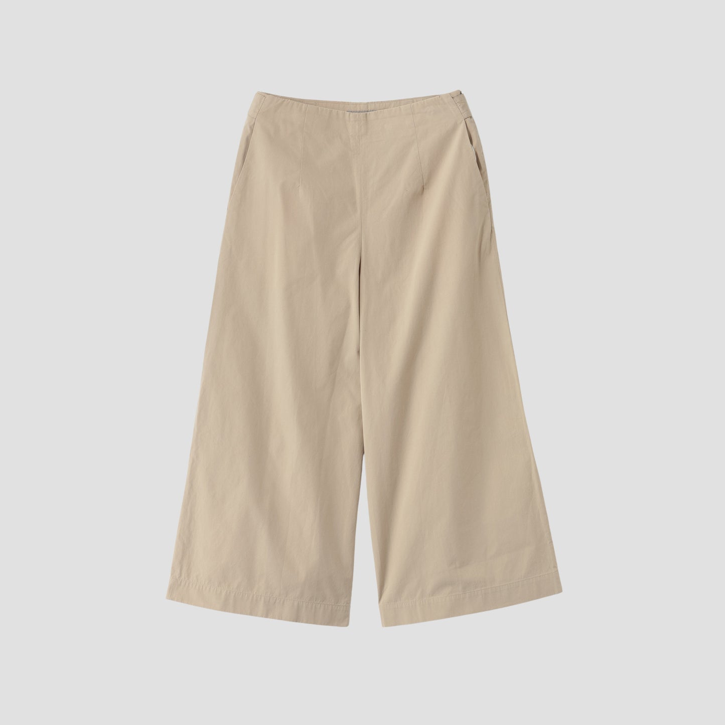 WASHED YARN DYE COTTON POPLIN TROUSERS