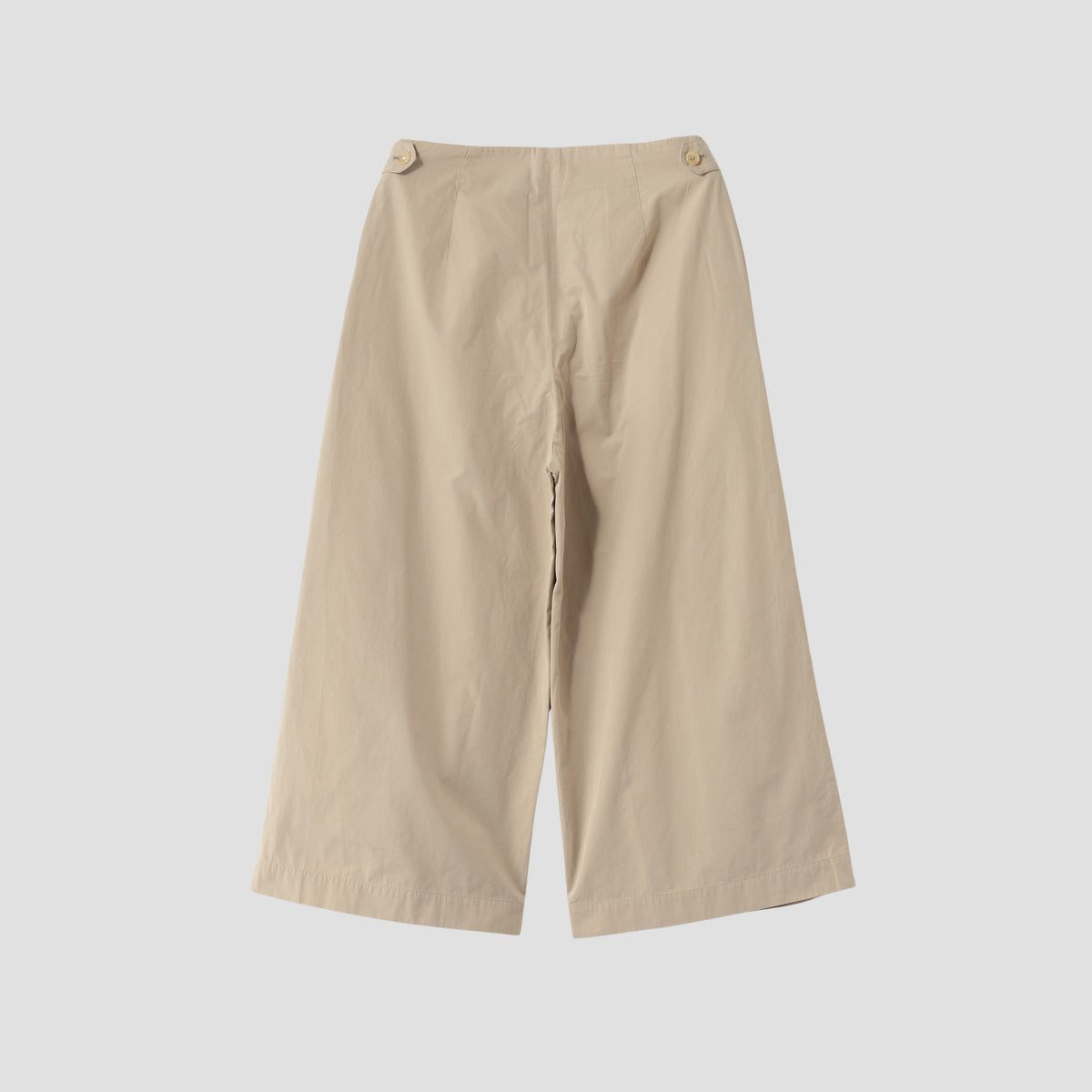 WASHED YARN DYE COTTON POPLIN TROUSERS