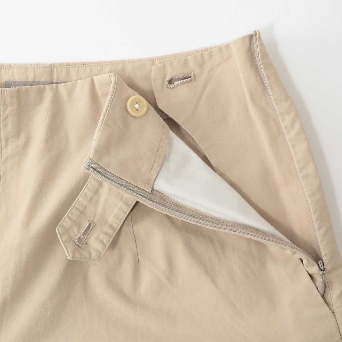 WASHED YARN DYE COTTON POPLIN TROUSERS