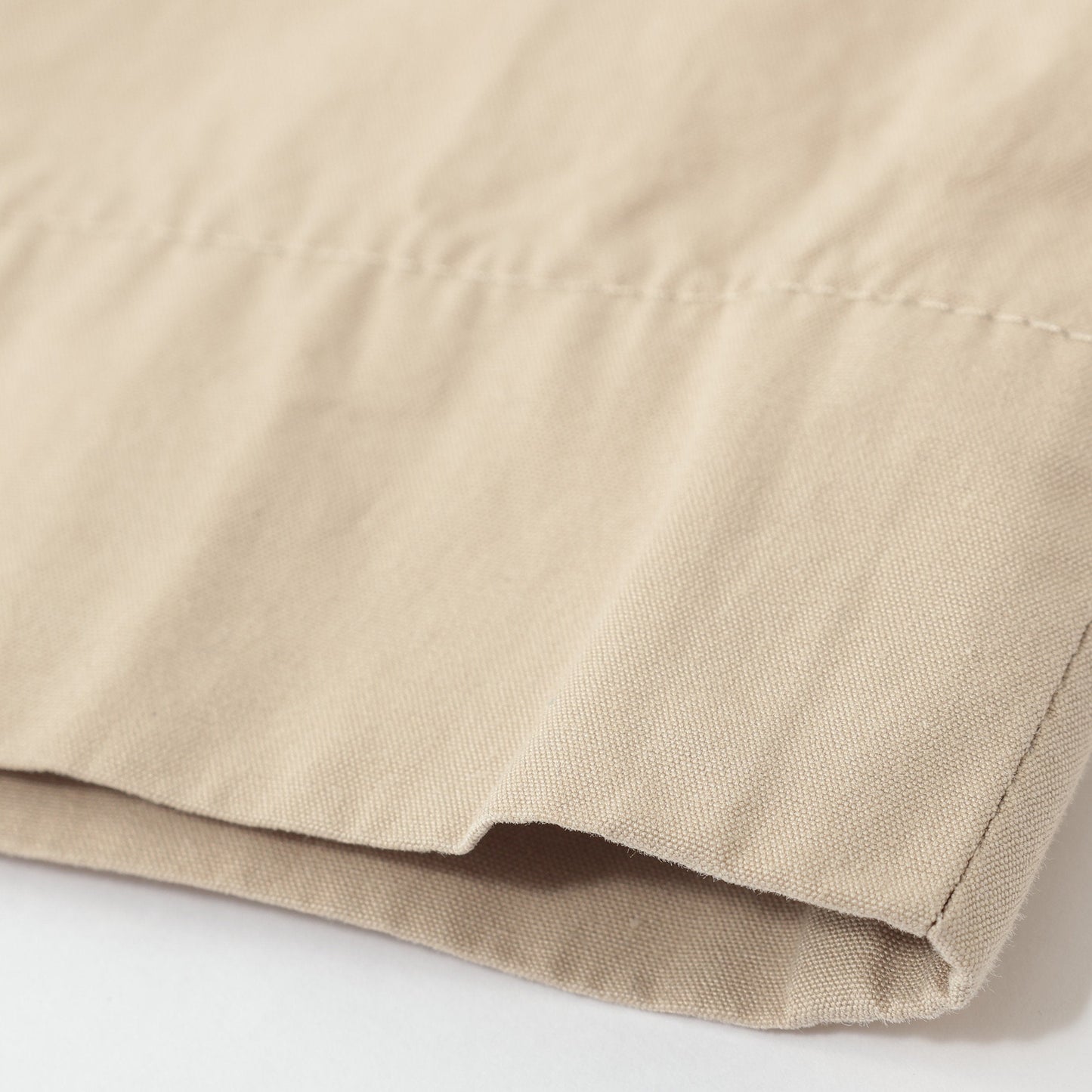 WASHED YARN DYE COTTON POPLIN TROUSERS