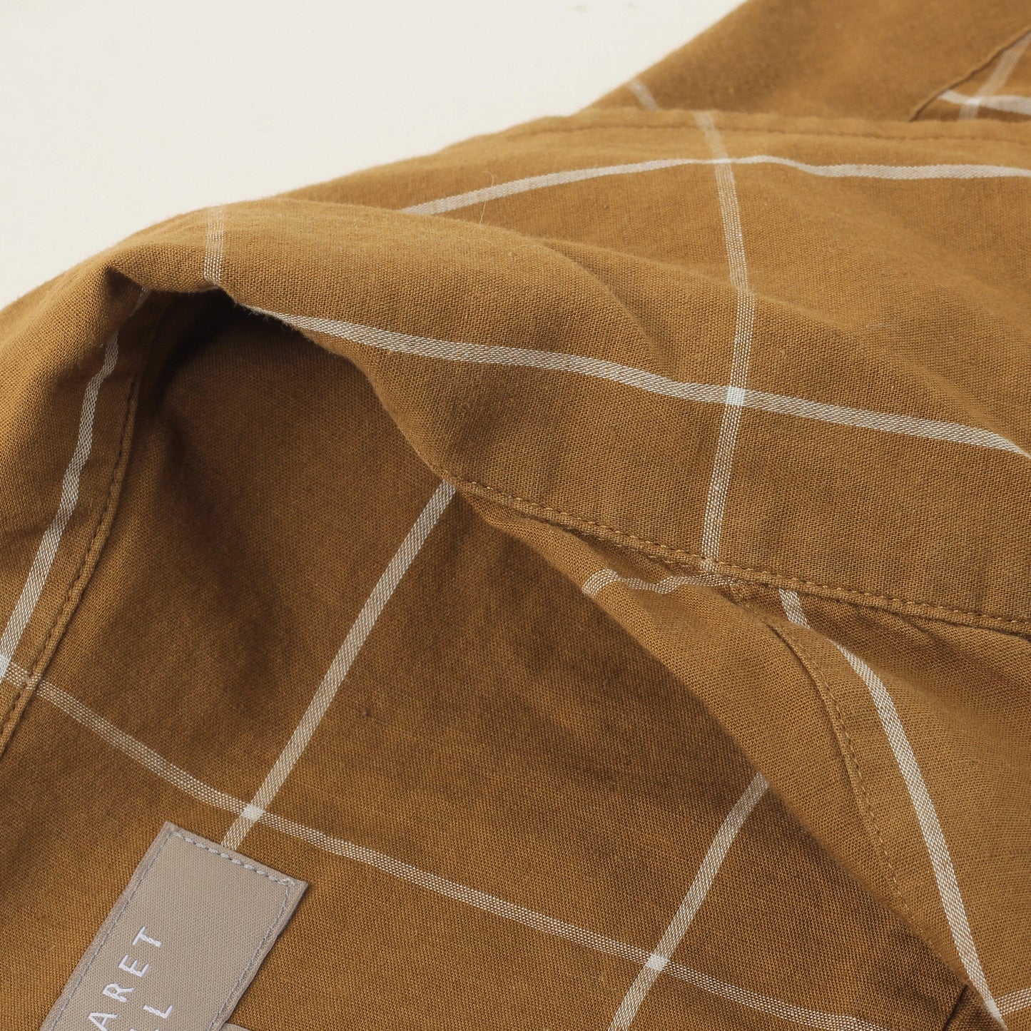 WINDOWPANE CHECK COTTON LINEN SHIRT