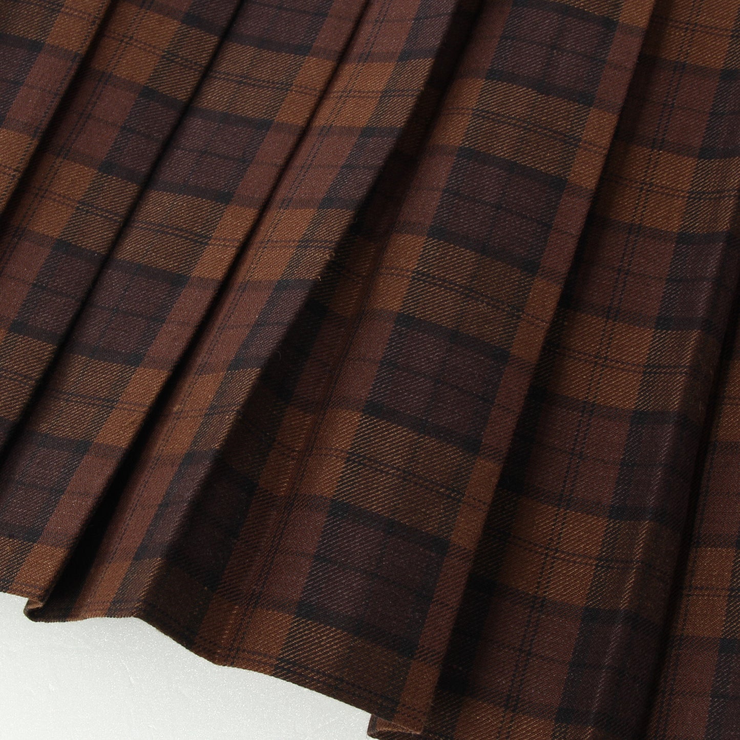 CHECK WOOL LINEN BLEND SKIRT