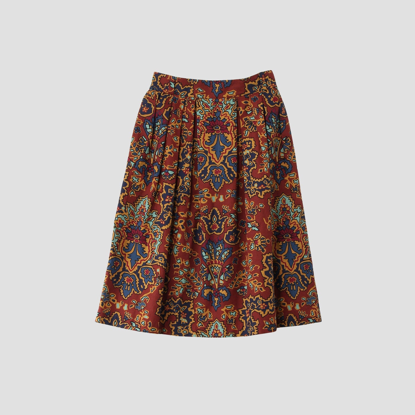 PAISLEY COTTON LINEN TWILL SKIRT