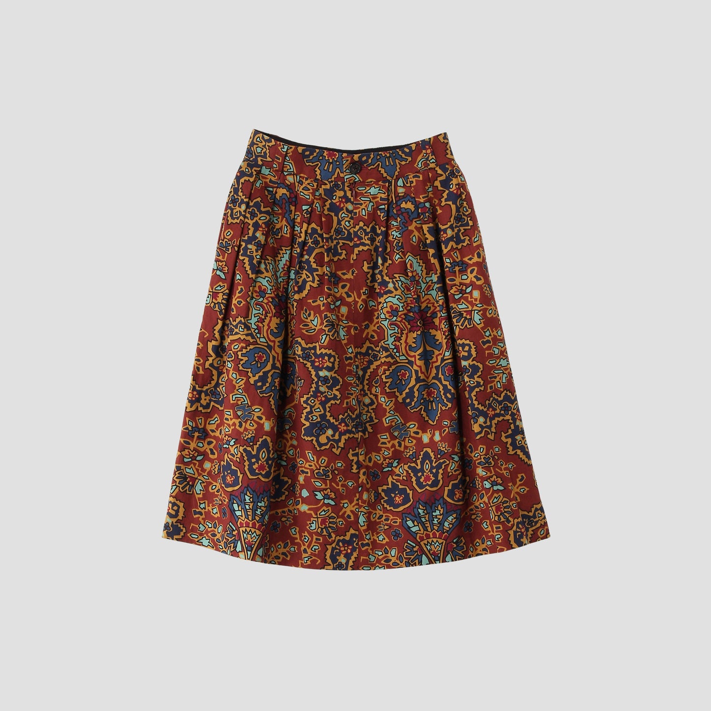 PAISLEY COTTON LINEN TWILL SKIRT