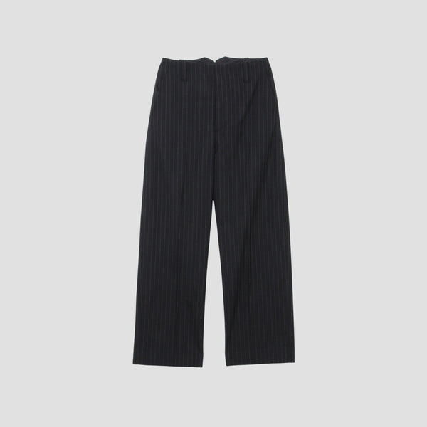 STRIPE WOOL PLAINWEAVE TROUSERS