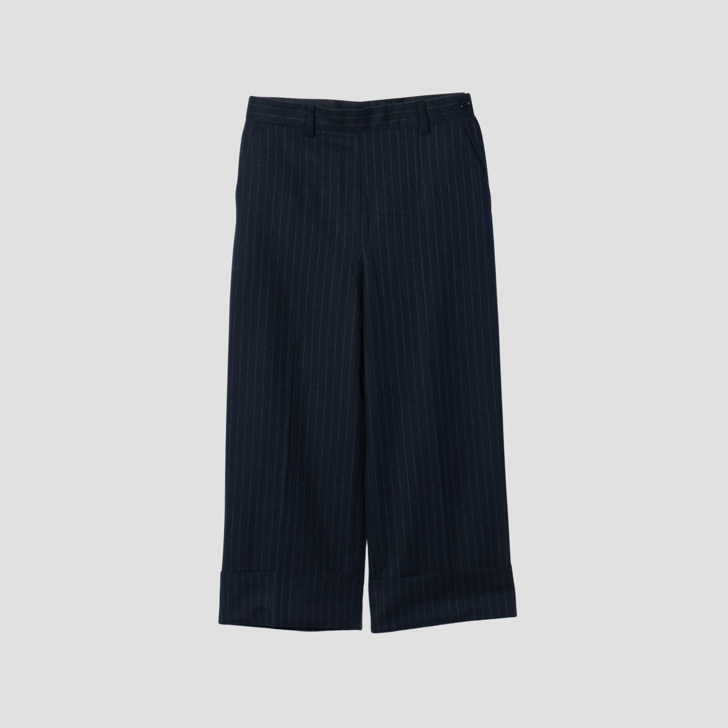 WORSTED WOOL PINSTRIPE TROUSERS