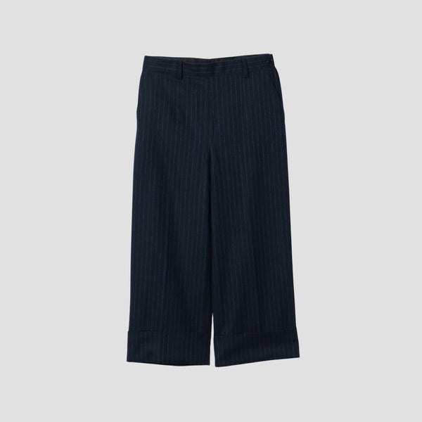 WORSTED WOOL PINSTRIPE TROUSERS
