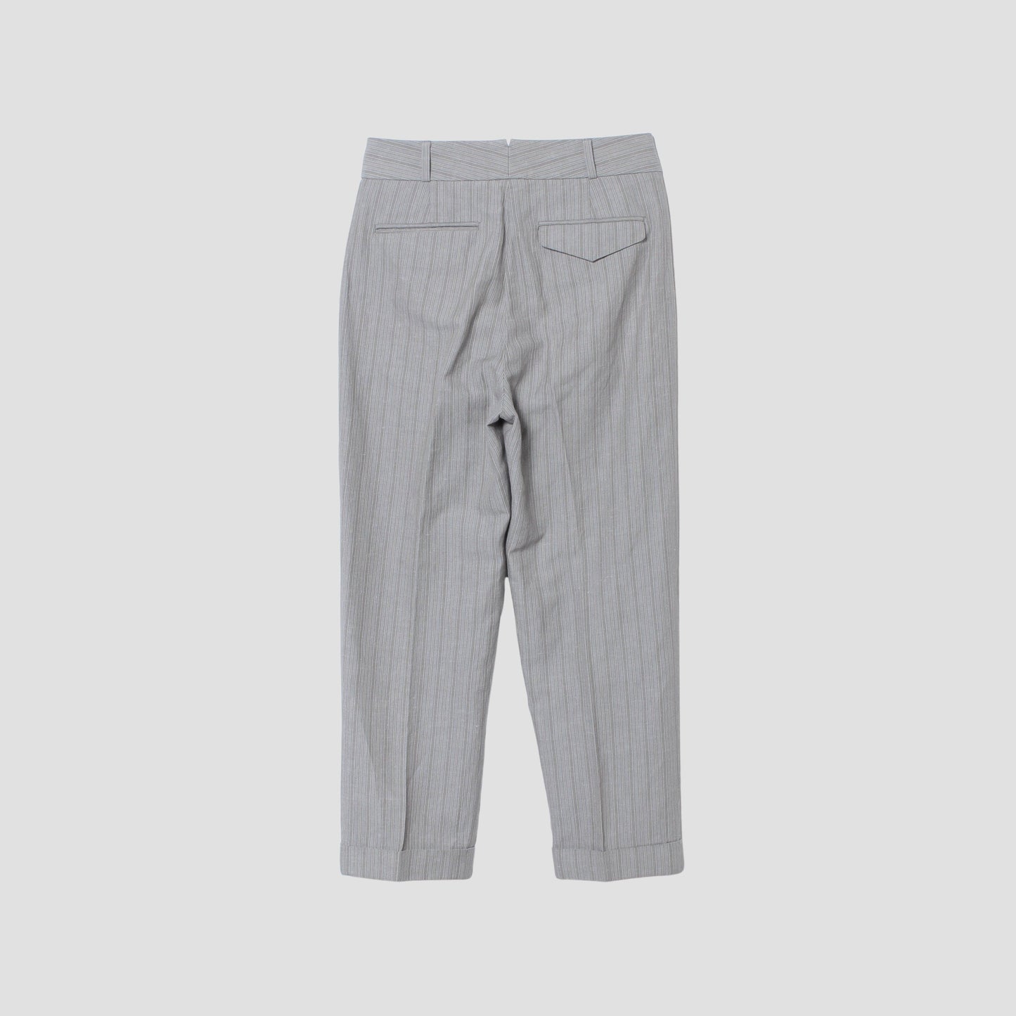 MORNING STRIPE COTTON LINEN TROUSERS