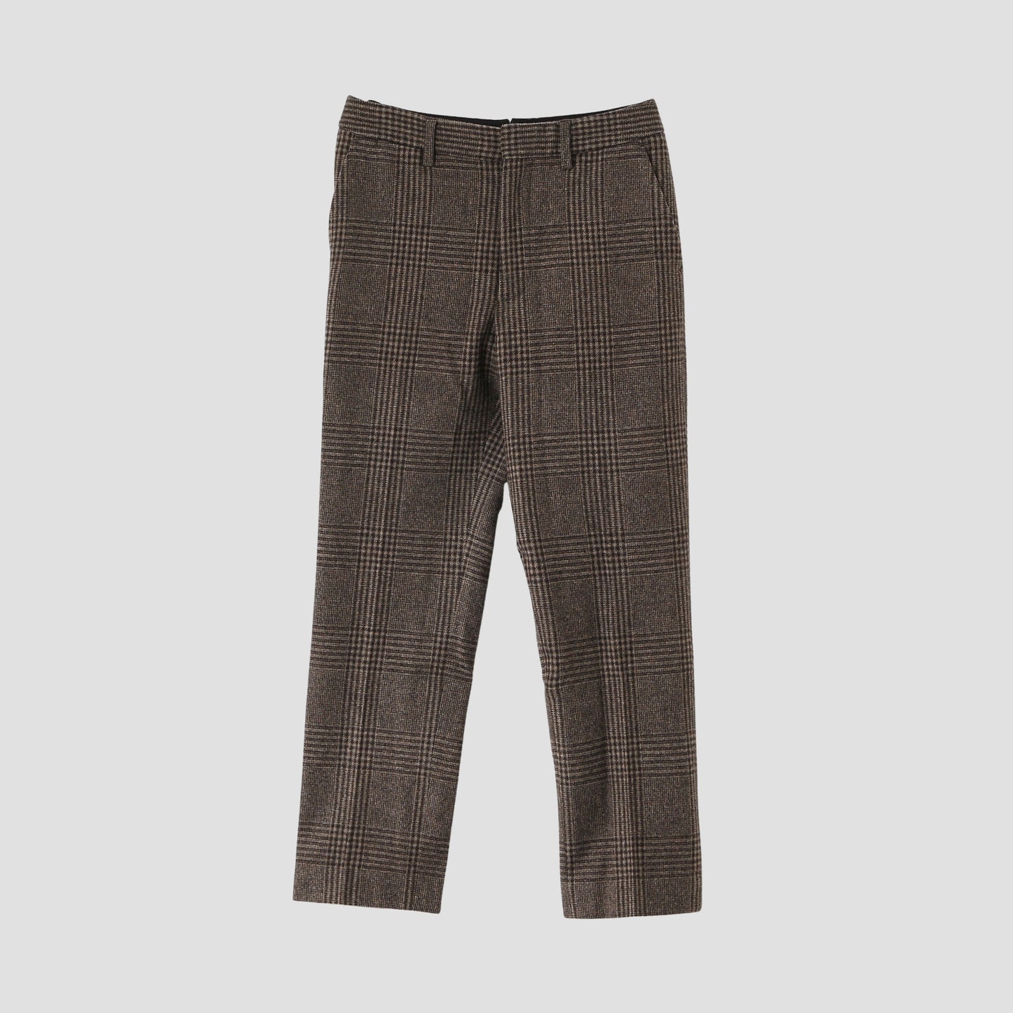 CHECK WOOL TROUSER TROUSERS