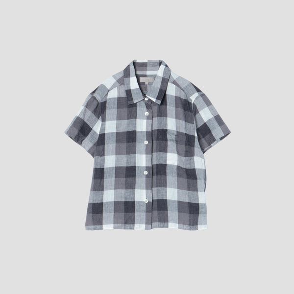 BLOCK CHECK LINEN SHIRT