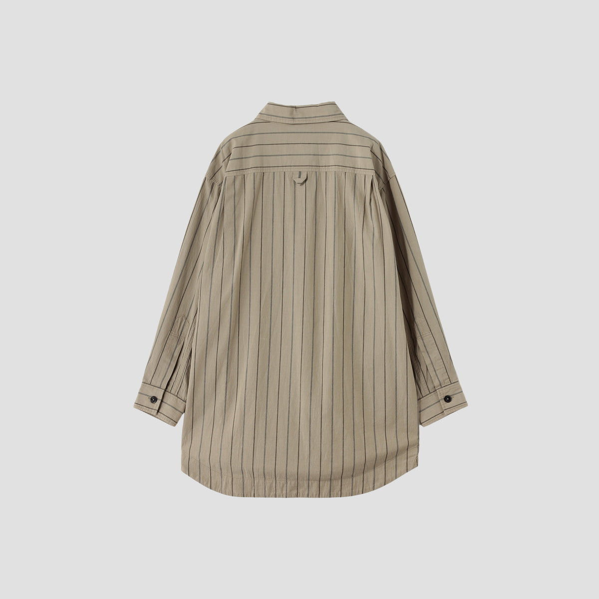 WIDE STRIPE COTTON LINEN SHIRT